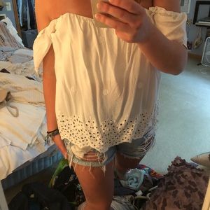 Francescas white off-shoulder top